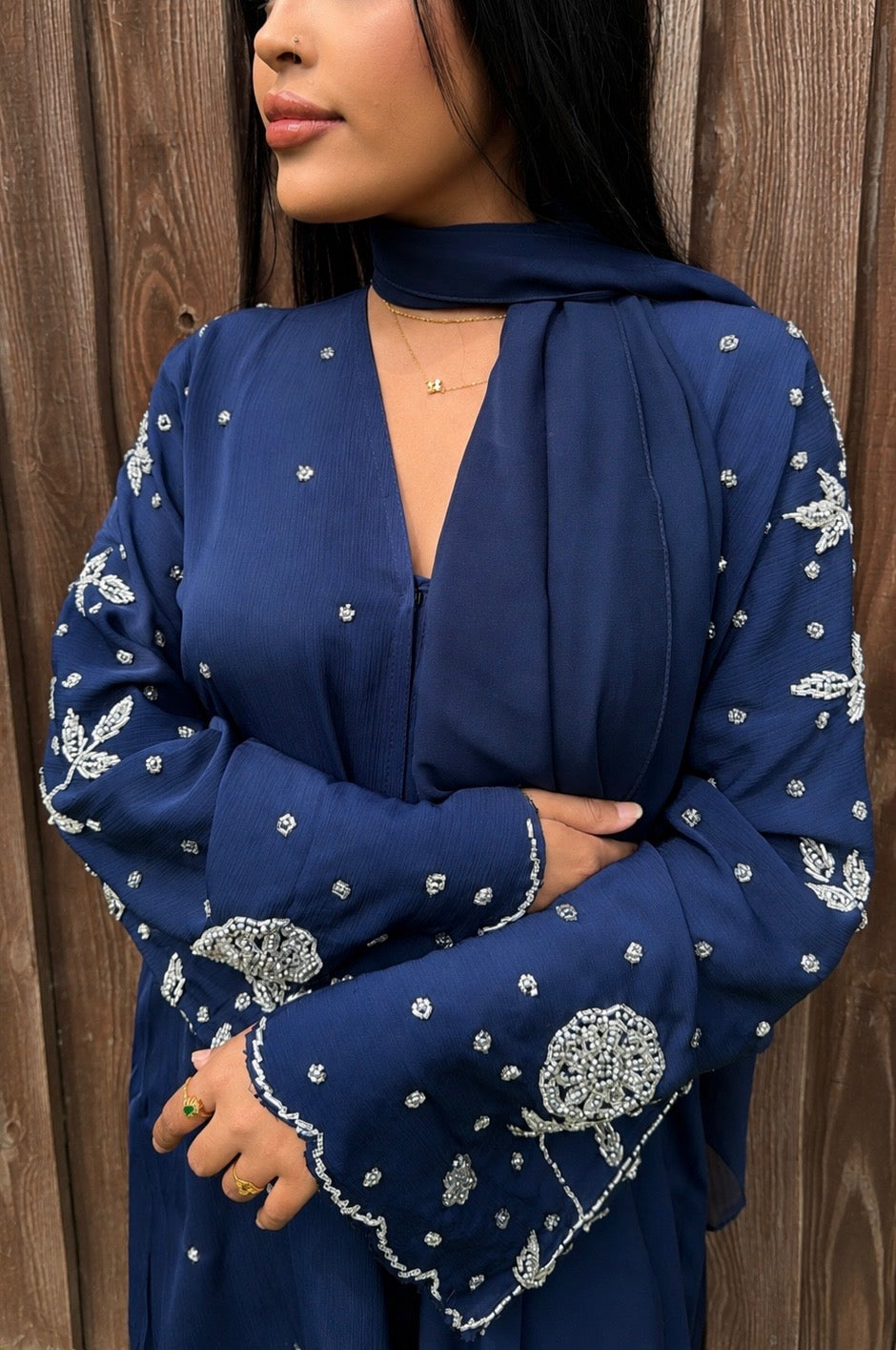 Layali Royal Blue Abaya