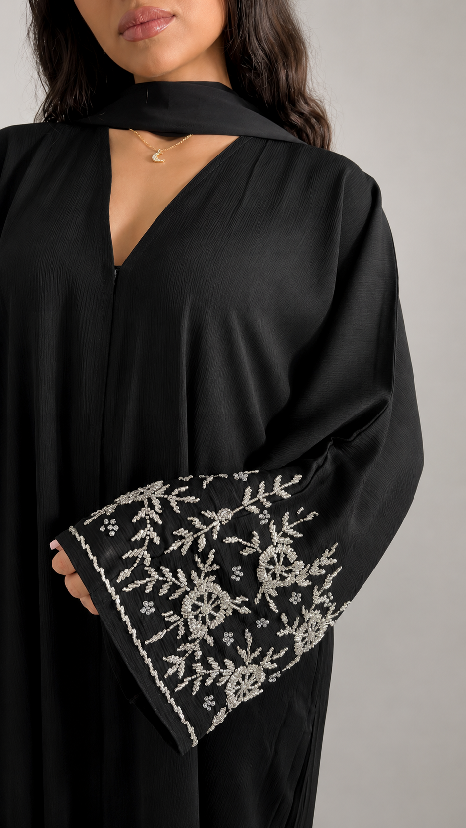 Noir Embroidered Abaya